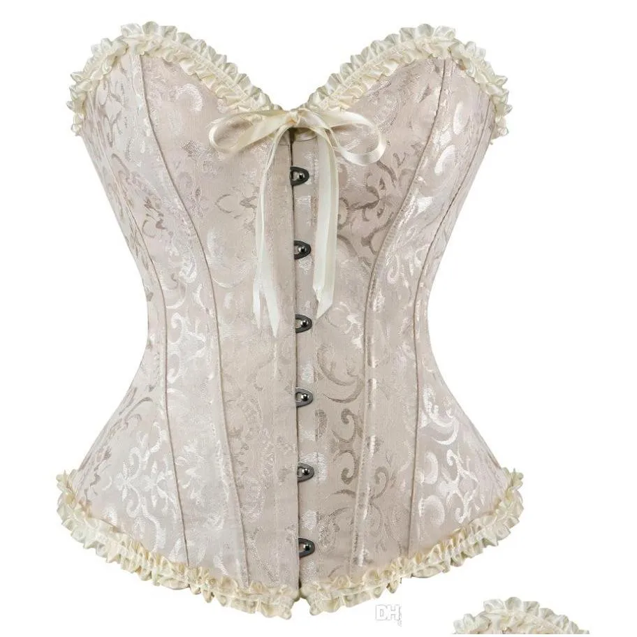 satin bone lace up steampunk corset y bustier women bustier corset overbust slim corset straples