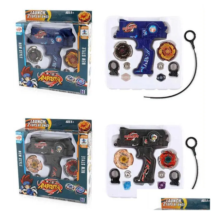 beyblades burst set metal fusion toys with dual launchers hand bayblade spinning tops toy bey blade classic toy childrens gift x0528
