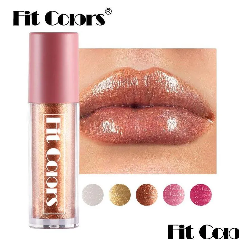 fit colors moisturizing high gloss lip gloss metallic diamond lip pearly shimmer liquid lipstick lip glaze