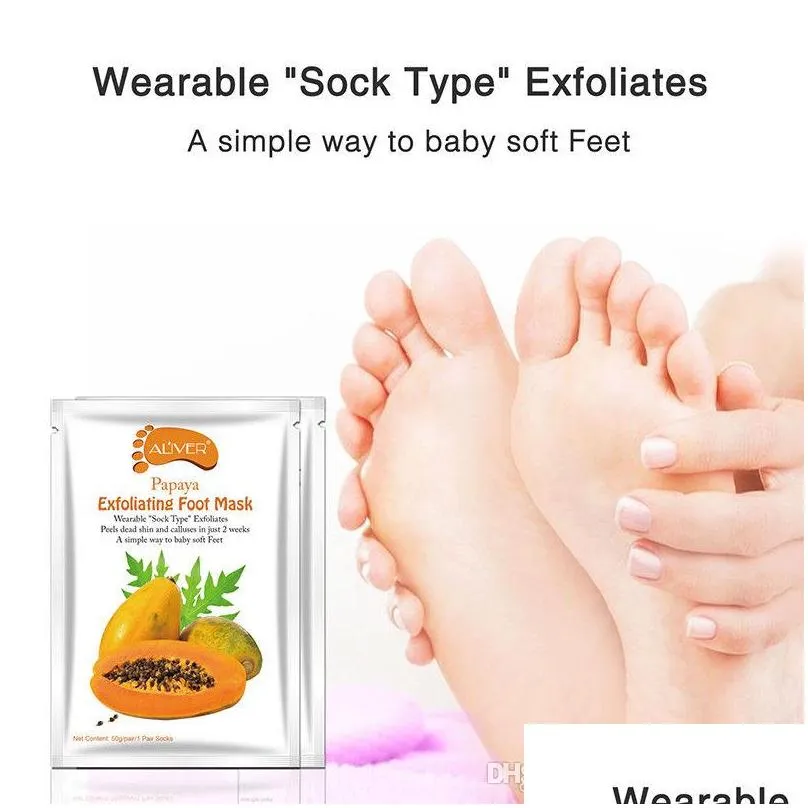 new aliver avocado papaya olive oil exfoliating foot mask remove dead skin smooth for feet skin care hot