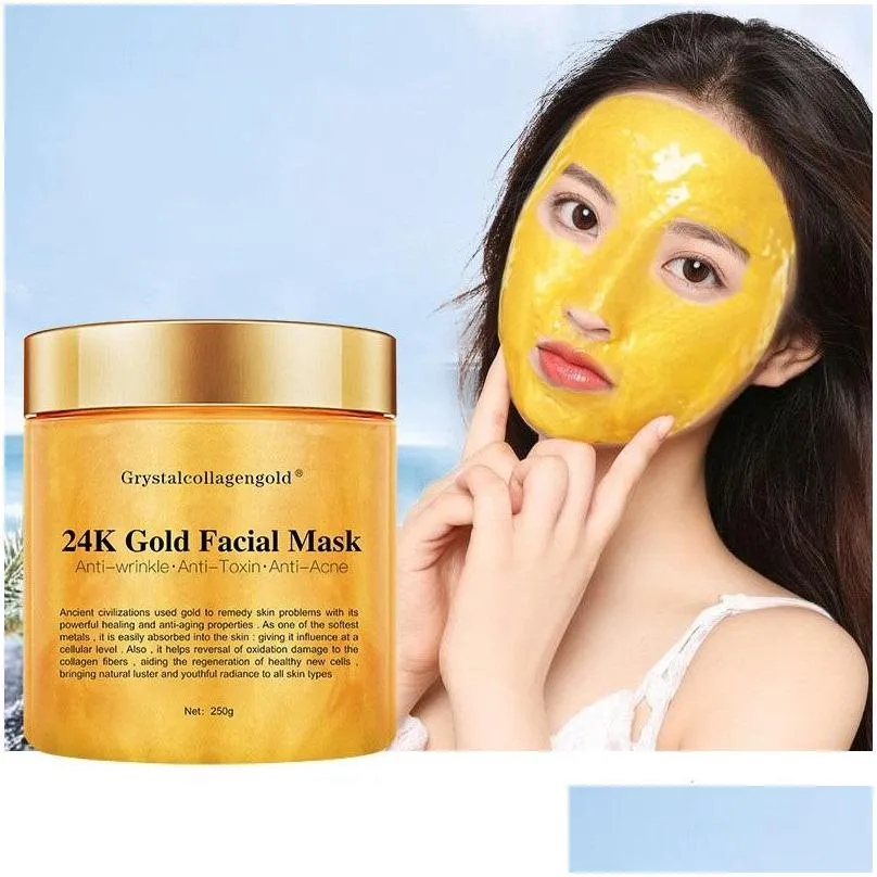 grystal collagen women girls face mask 24k gold collagen peel off facial masks skin moisturizing firming