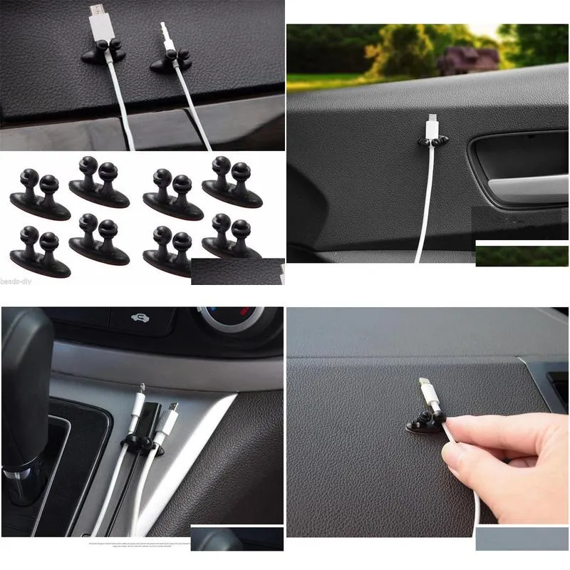 car accessories interior mini adhesive car products  line clasp clamp headphone/usb cable clip automobile