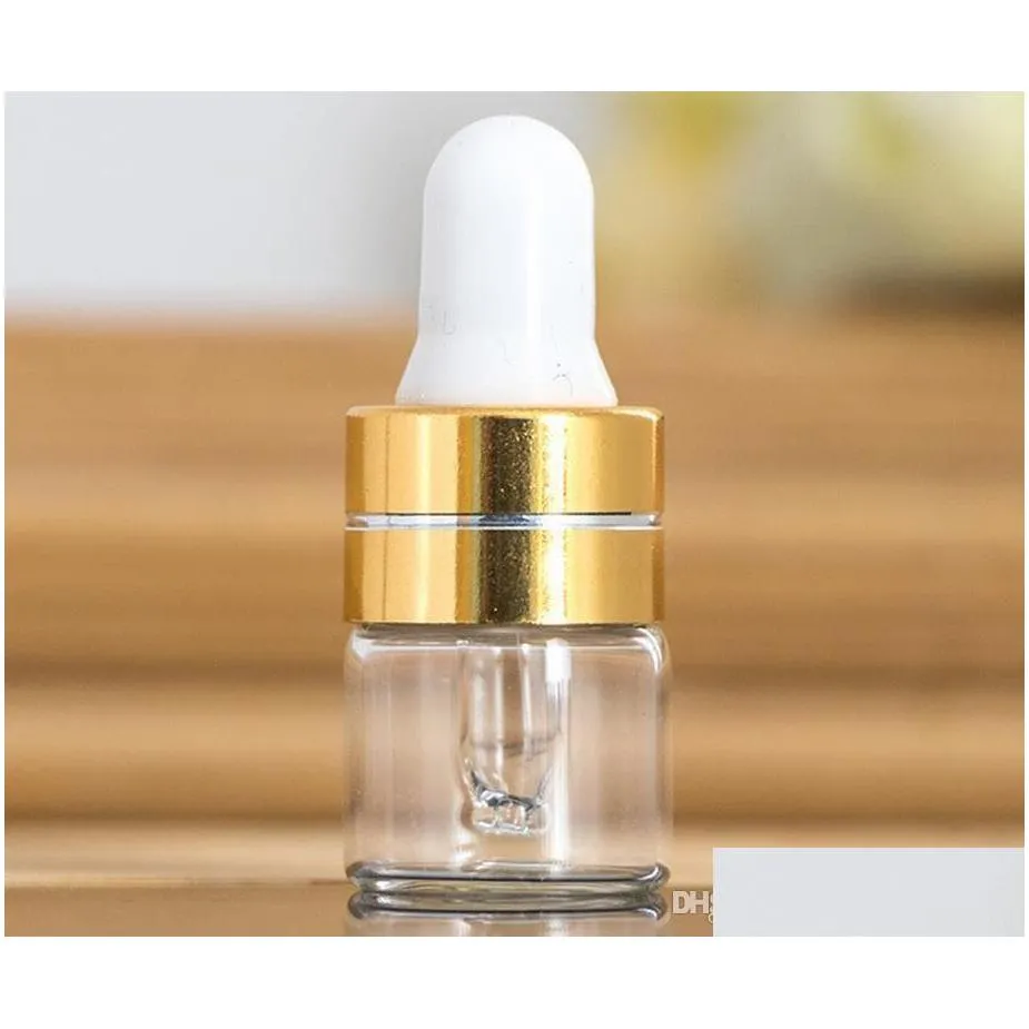 1ml 2ml 3ml amber dropper mini glass bottle  oil display vial small serum perfume brown sample container