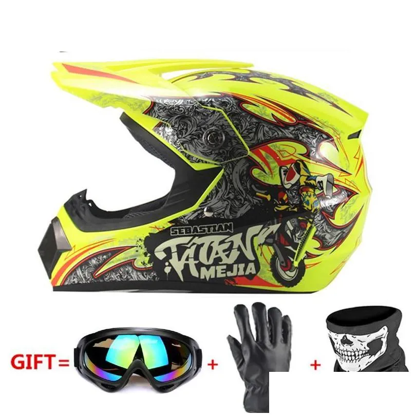 motorcycle helmets green helmet casco moto off road atv dirt bike downhill dh capacete glasses motocross