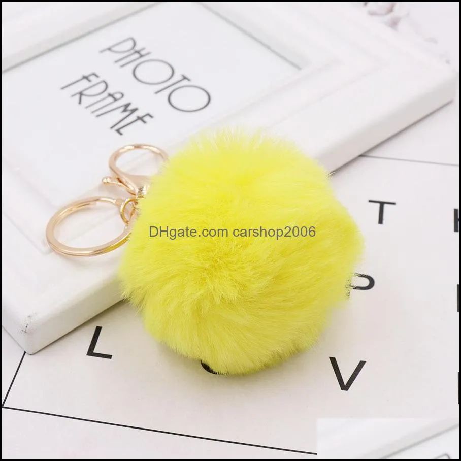 imitation rex rabbit fur plush keychain bag cartoon key rings pendant cone car hair ball bag accessories keychains 8x12.5cm