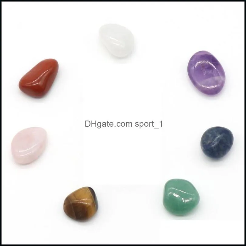 7pcs/set reiki natural stone tumbled stone irregular polishing rock quartz yoga meditation energy stone bead for chakra healing