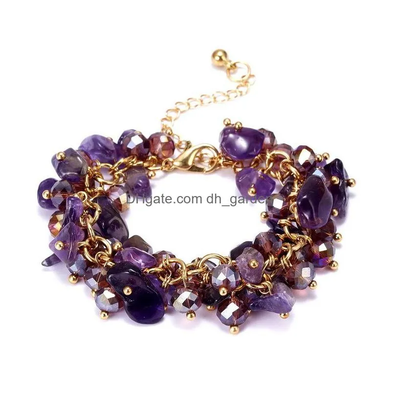 wholesale factory direct europe and america creative new natural amethyst stone bracelet jewelry gift shipping sz3b045