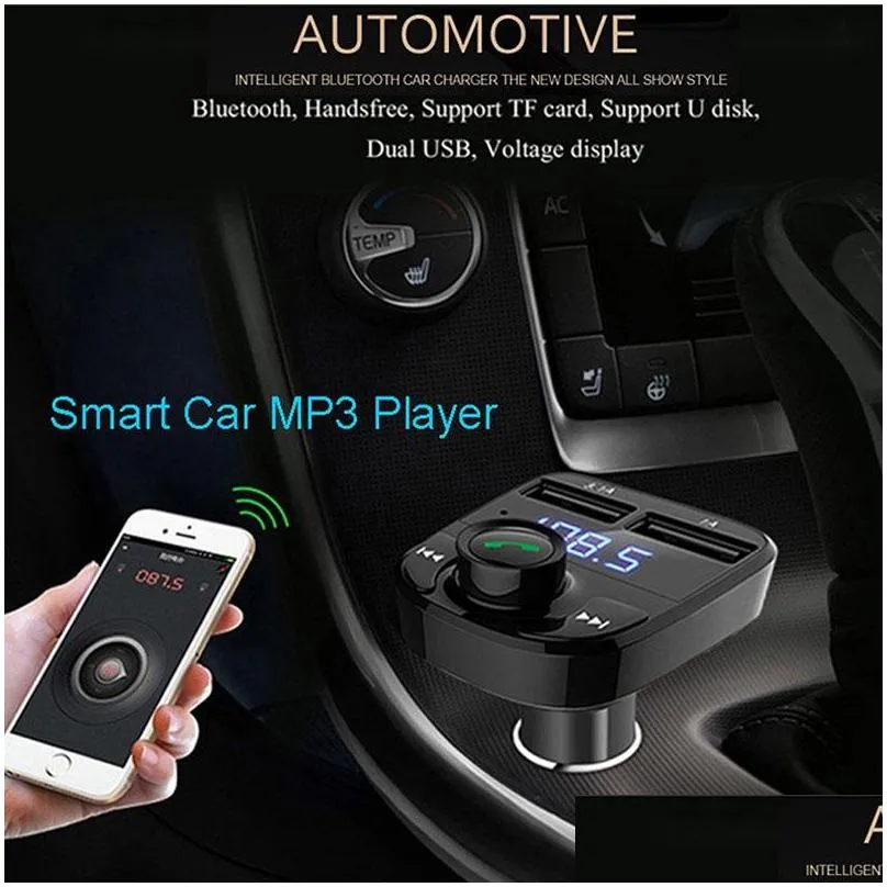 fm transmitter bluetooth car kit hand car mp3 audio player voltage detection noise cancellation dual usb car 