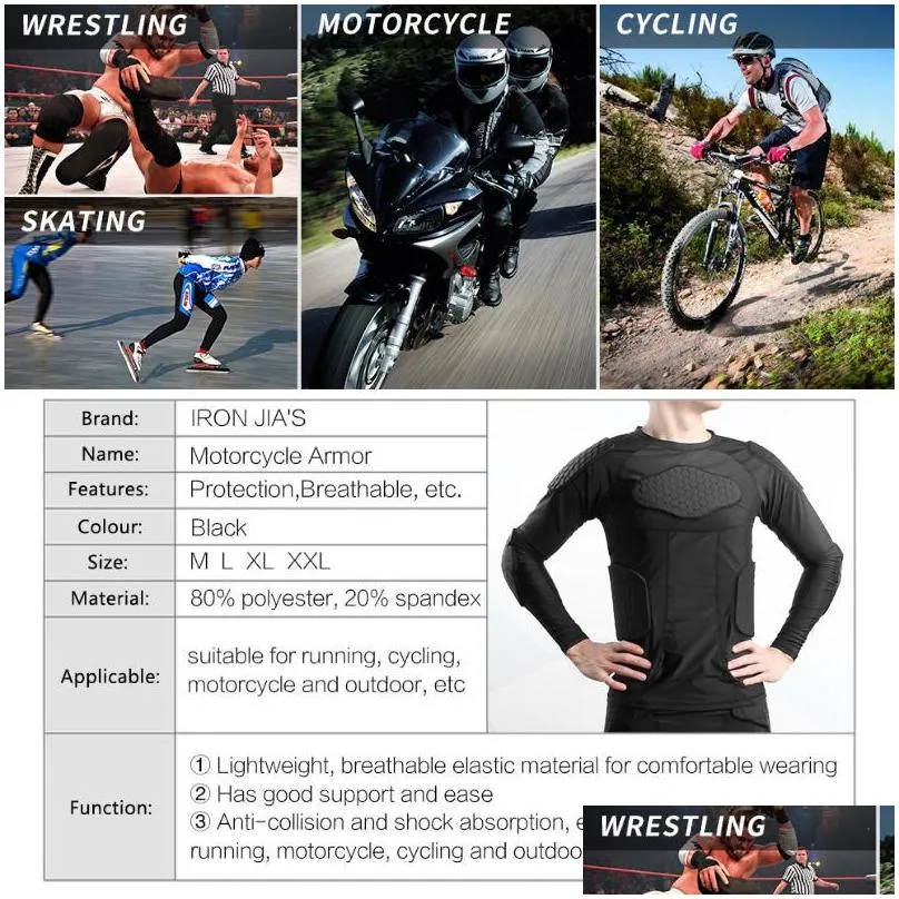 motorcycle apparel iron jias armor underwear anticollision base layer motocross motorbike armour jacket moto body protective gear