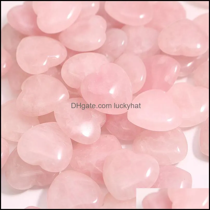 25mm love heart rose quartz stone charms reiki healing gemstone for jewelry making accessorie luckyhat
