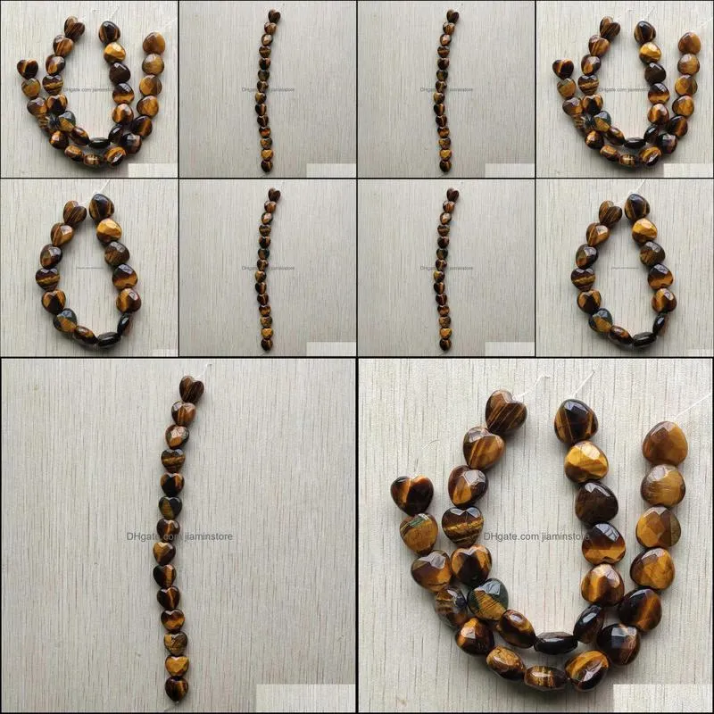 fashion 15mm heart natural tiger eye stone quartz cut faceted beads for jewelry makin jiaminstore