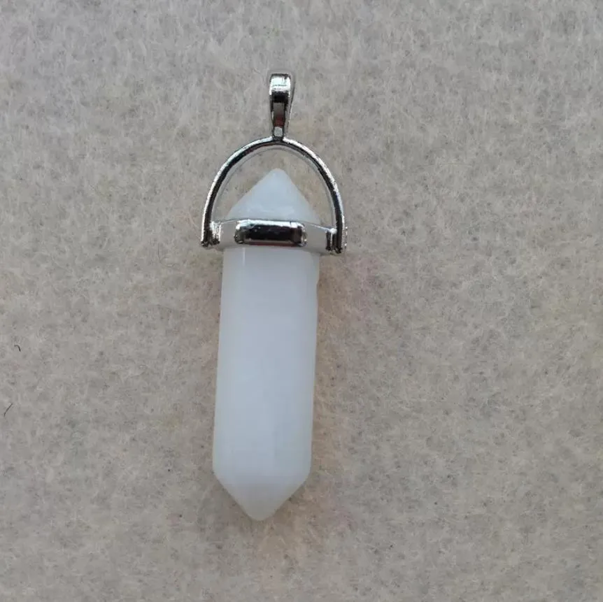 healing hexagonal column crystal natural stone charms pendant fit diy bullet quartz necklace women men fashion jewelry