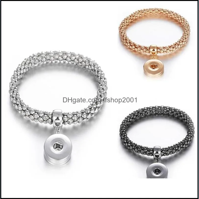 noosa snap bracelet jewelry silver goldb elastic ginger snap buttons charm bangle fit diy 18mm snaps classic
