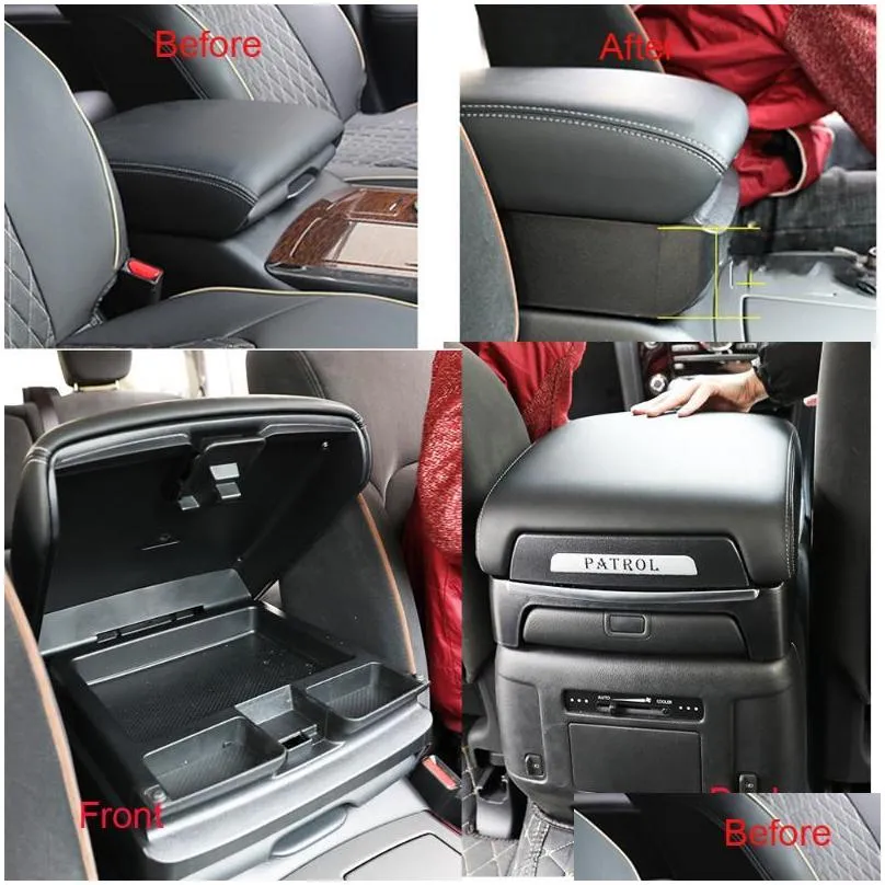 heighten extension central armrest for y62 armada accessories 20132021 car organizer