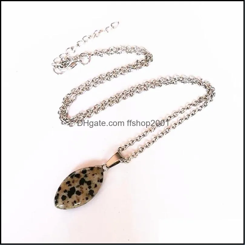 oval leaf turquoise natural quartz crystal pendant pink stone necklace jewelry for women gift accessories