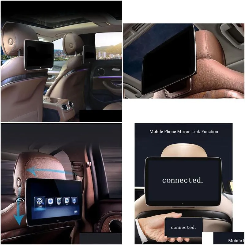 car video headrest touchscreen monitor wifi multimedia player with bracket for rear seat