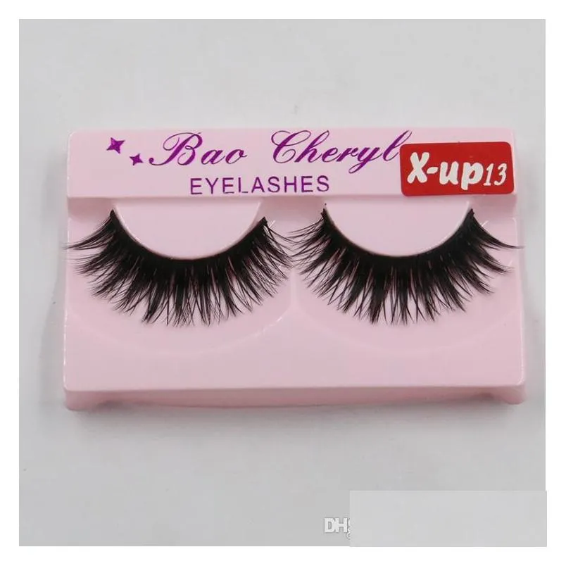 hot xup 3d strip mink lashes natural thick handmade false fake eyelashes eye lashes makeup extension