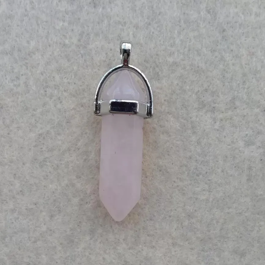 healing hexagonal column crystal natural stone charms pendant fit diy bullet quartz necklace women men fashion jewelry