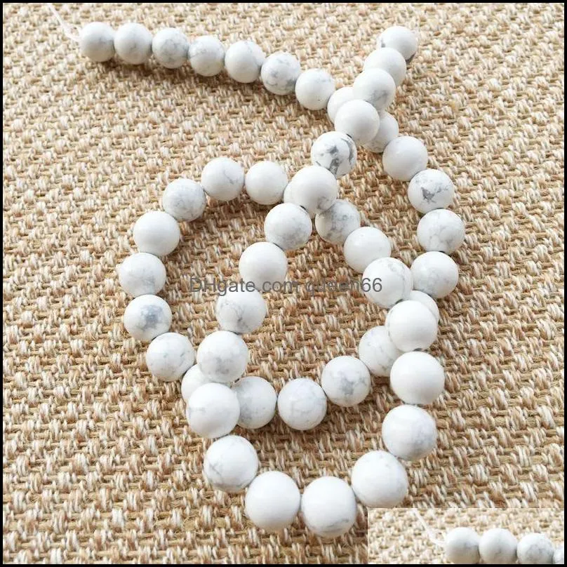 8mm natural stone white turquoise beads diy jewelry finding necklace earrings making