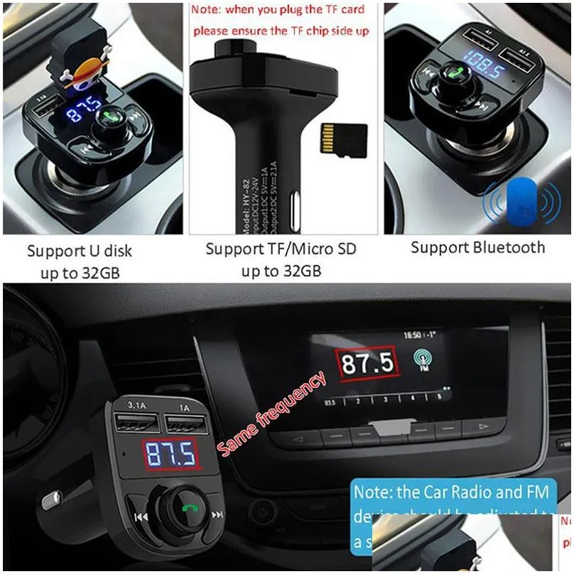 dual usb car fm transmitter aux modulator bluetooth car kit car audio mp3 player with 3.1a quick 