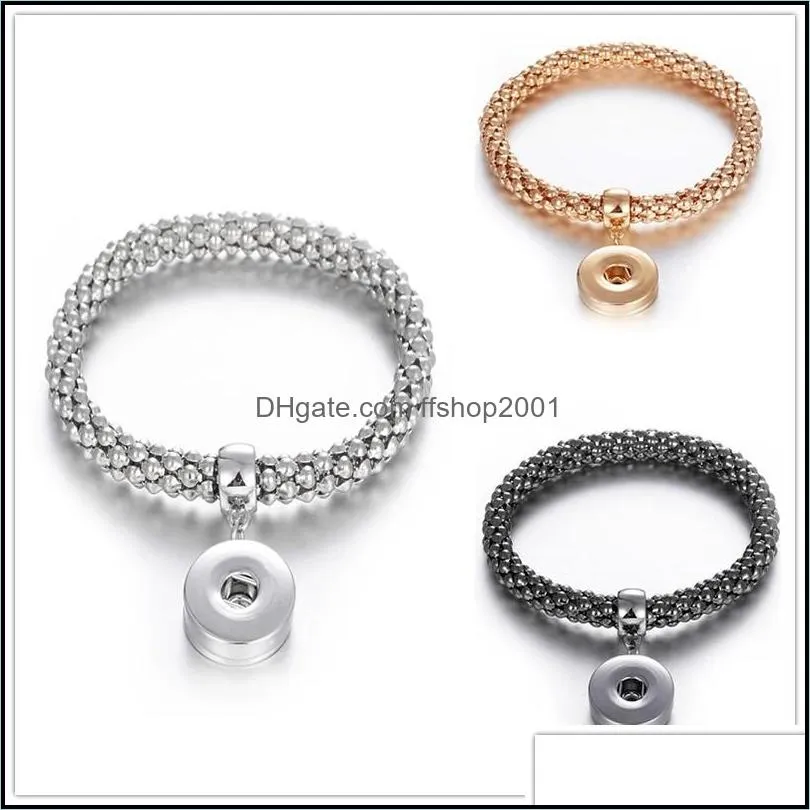 noosa snap bracelet jewelry silver goldb elastic ginger snap buttons charm bangle fit diy 18mm snaps classic