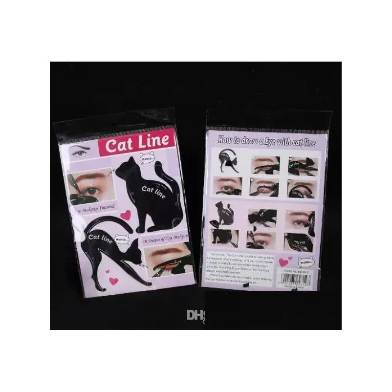 hot popular easy eye shadow eyeliner make up tools cat eyeliner stencil kit makeup card template