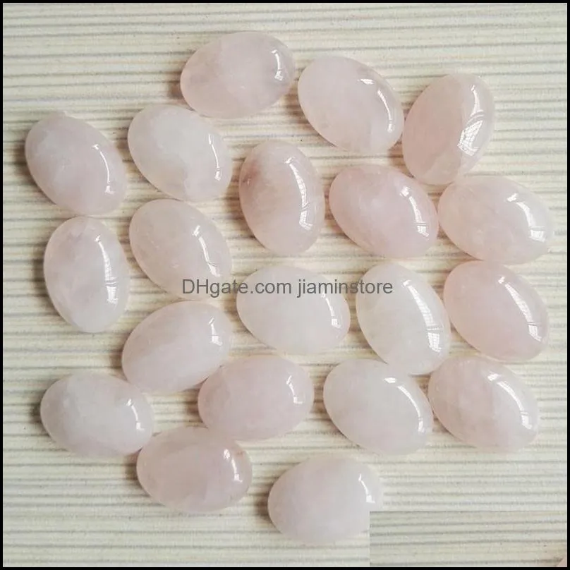 10x14mm natural stone oval cabochon loose beads rose quartz turquoise stones face for reiki healing crystal ornament jiaminstore