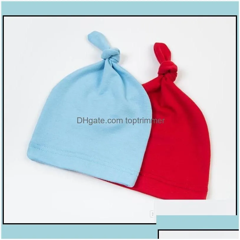 Baby Hat Cotton Top Knot Cap Spring Autumn Winter Childrens Hats Caps For Girls And Boys 17 Colors Drop Delivery 2021 Accessories Baby