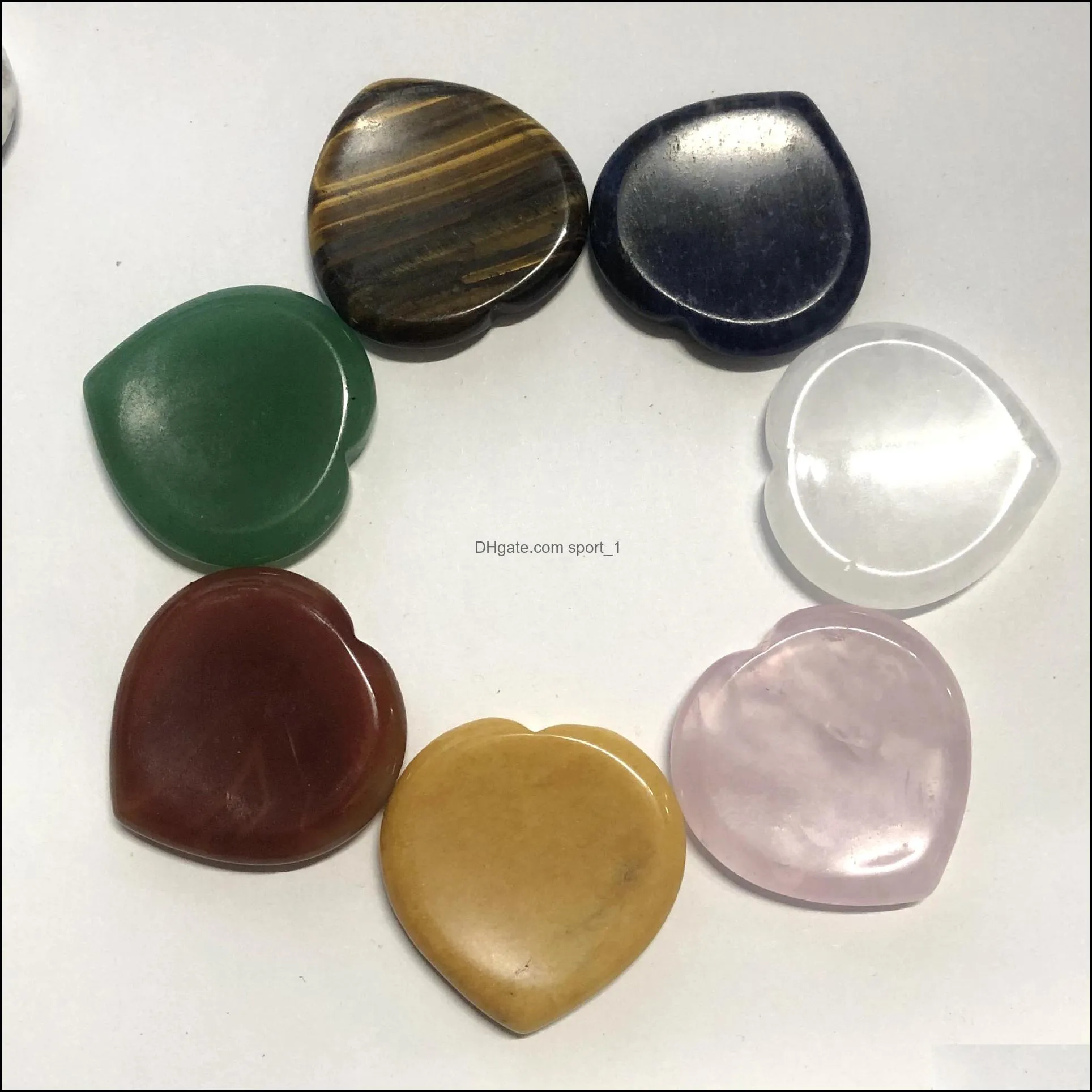 40x7mm heart worry stone thumb gemstone natural healing crystals therapy reiki treatment spiritual minerals massage palm gem