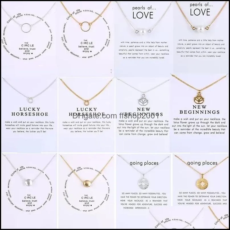 dogeared necklace with gift card elephant pearl love wings cross key zodiac sign compass lotus pendant for women fashion jewelry