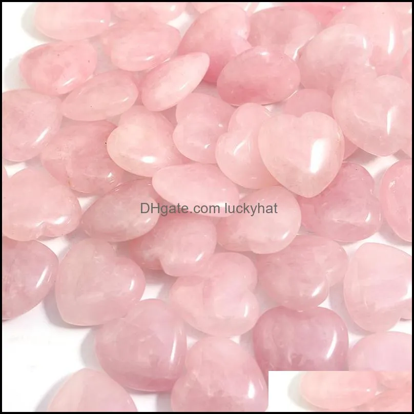 25mm love heart rose quartz stone charms reiki healing gemstone for jewelry making accessorie luckyhat