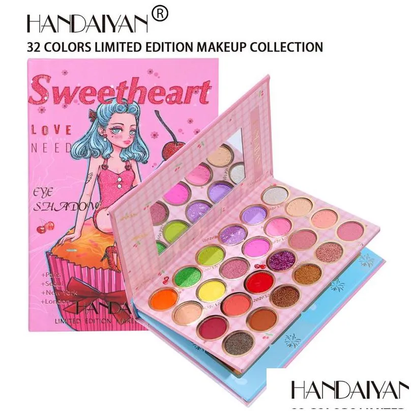 handaiyan 32 colors eyeshadow blush powder makeup pallete face contour highlighter blusher makeup eye shadow cosmetics