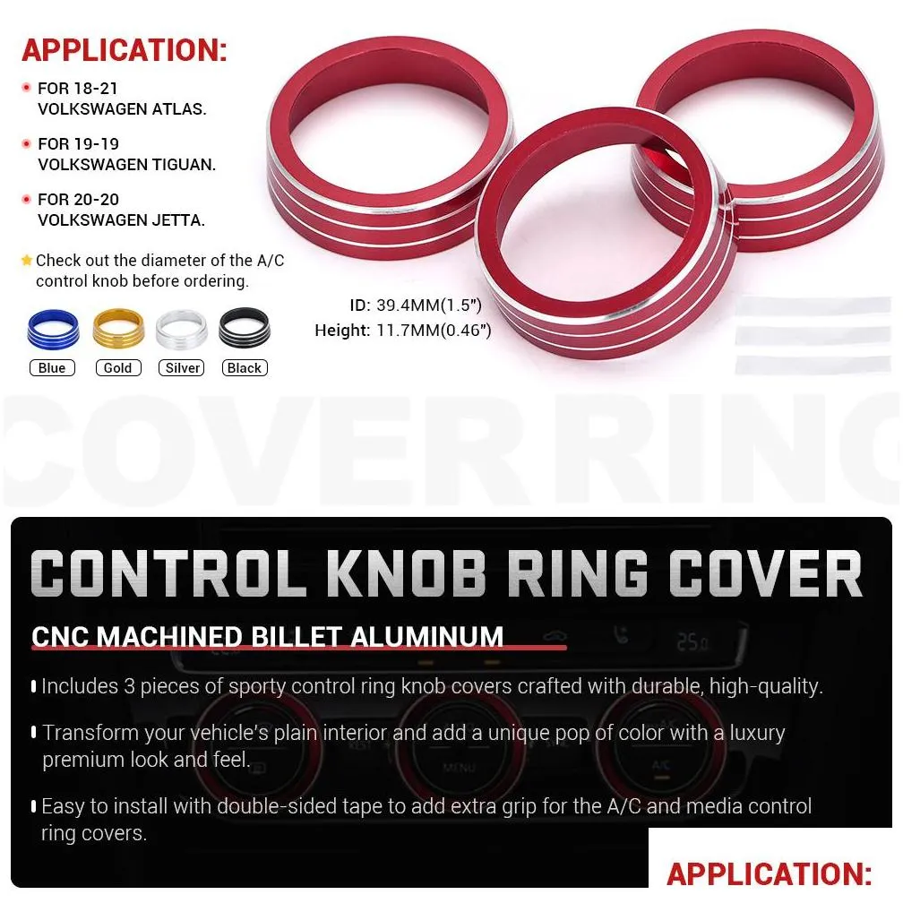 air conditioning knob decorative ring adjust trim cover for vw tiguan atlas troc ateca fr passat b8 variant 20172019