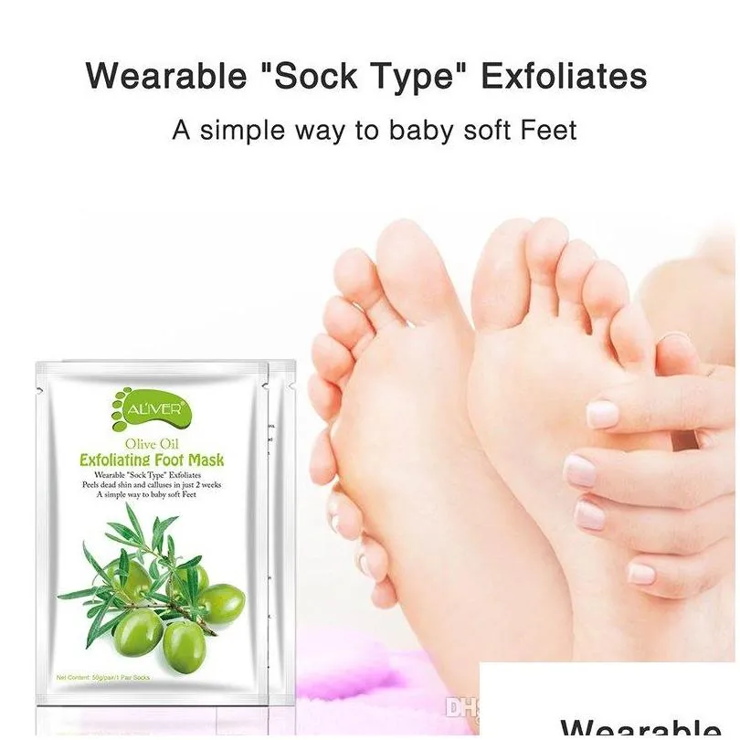 new aliver avocado papaya olive oil exfoliating foot mask remove dead skin smooth for feet skin care hot
