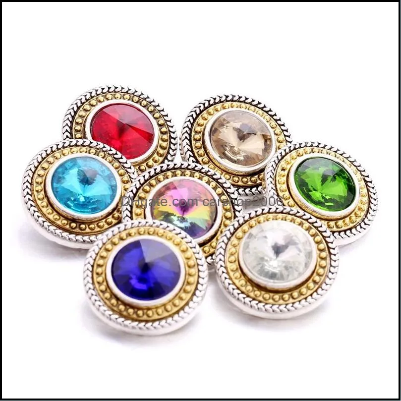 rhinestone painting gold silver snap button heart charms jewelry findings 18mm metal snaps buttons diy bracelet jewellery wholesale