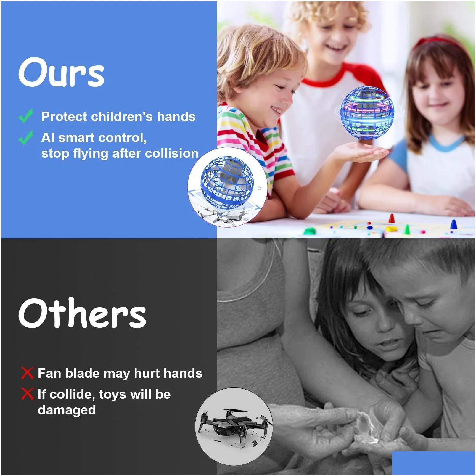 Magic Balls Flying Ball Orb Toys Hover Soaring Toy Globe Shape Boomerang Spinner Hand Controller Mini Drone For Kids Adts Outdoor In