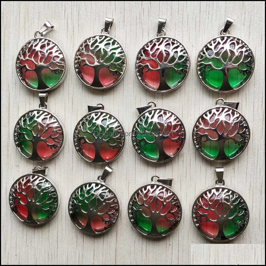 fashion colorfull glass alloy tree of life charms pendants for jewelry diy necklace accessories marking ffshop2001