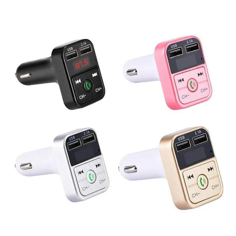 car kit hands wireless bluetooth fm transmitter lcd mp3 player usb  2.1a car accessories hands auto fm modulator