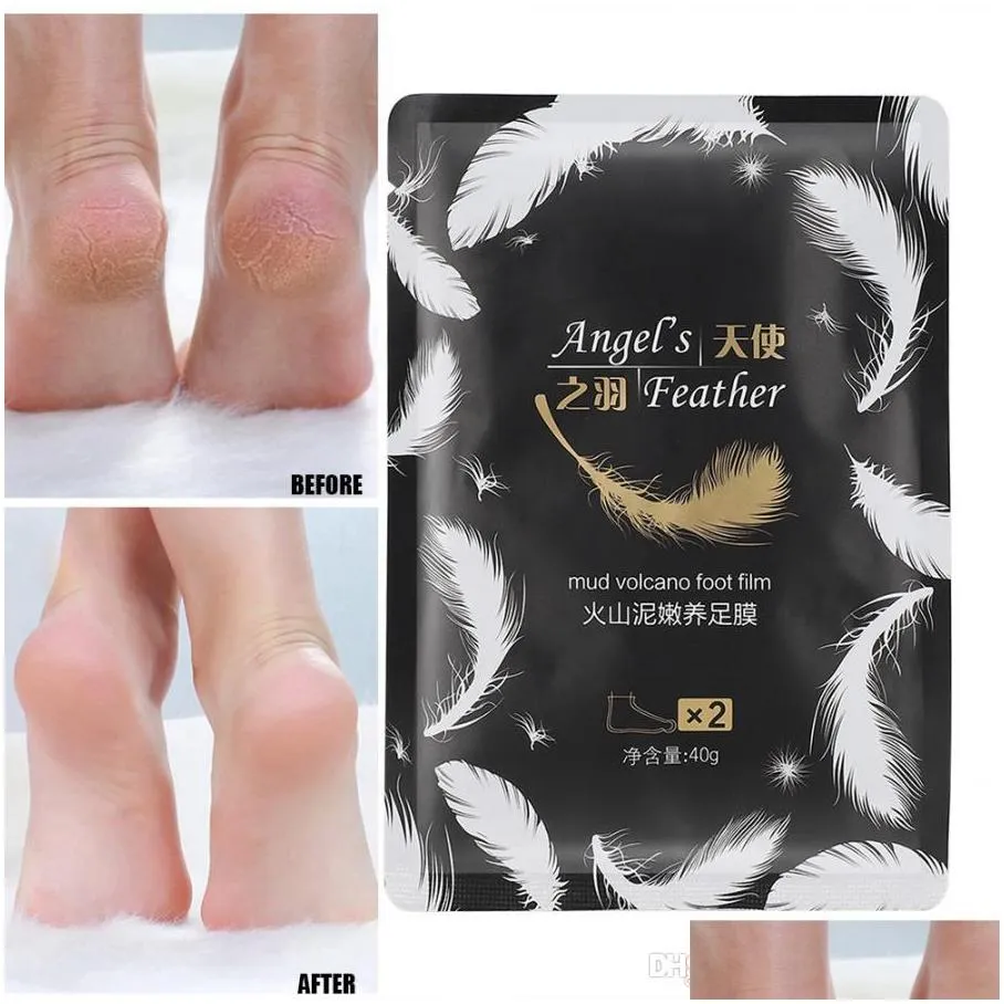 2pcs volcanic mud moisturizing foot mask exfoliating dead skin removal long type foot mask exfoliation pedicure tools