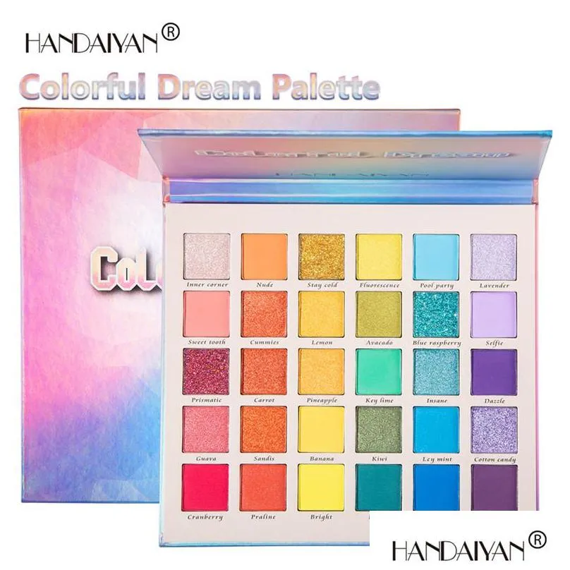 handaiyan 30 colors glitter eye shadow palette colorful dream pigmented shimmer powder matte luminous eyes makeup set