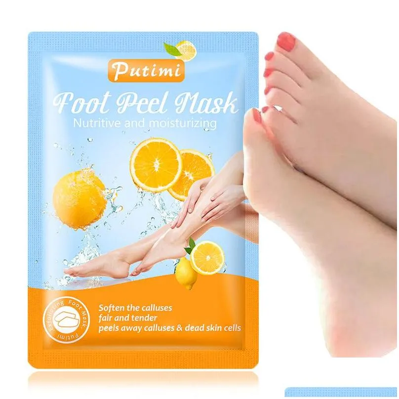 putimi lavender aloe foot exfoliating feet peeling mask remove dead skin callus pedicure socks heels foot cream