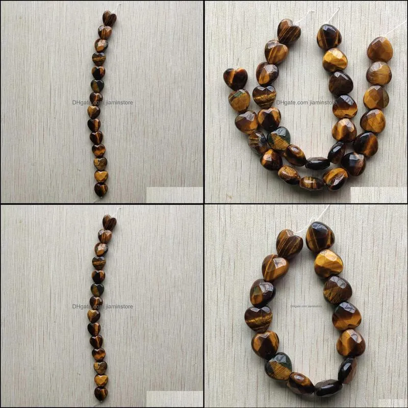 fashion 15mm heart natural tiger eye stone quartz cut faceted beads for jewelry makin jiaminstore