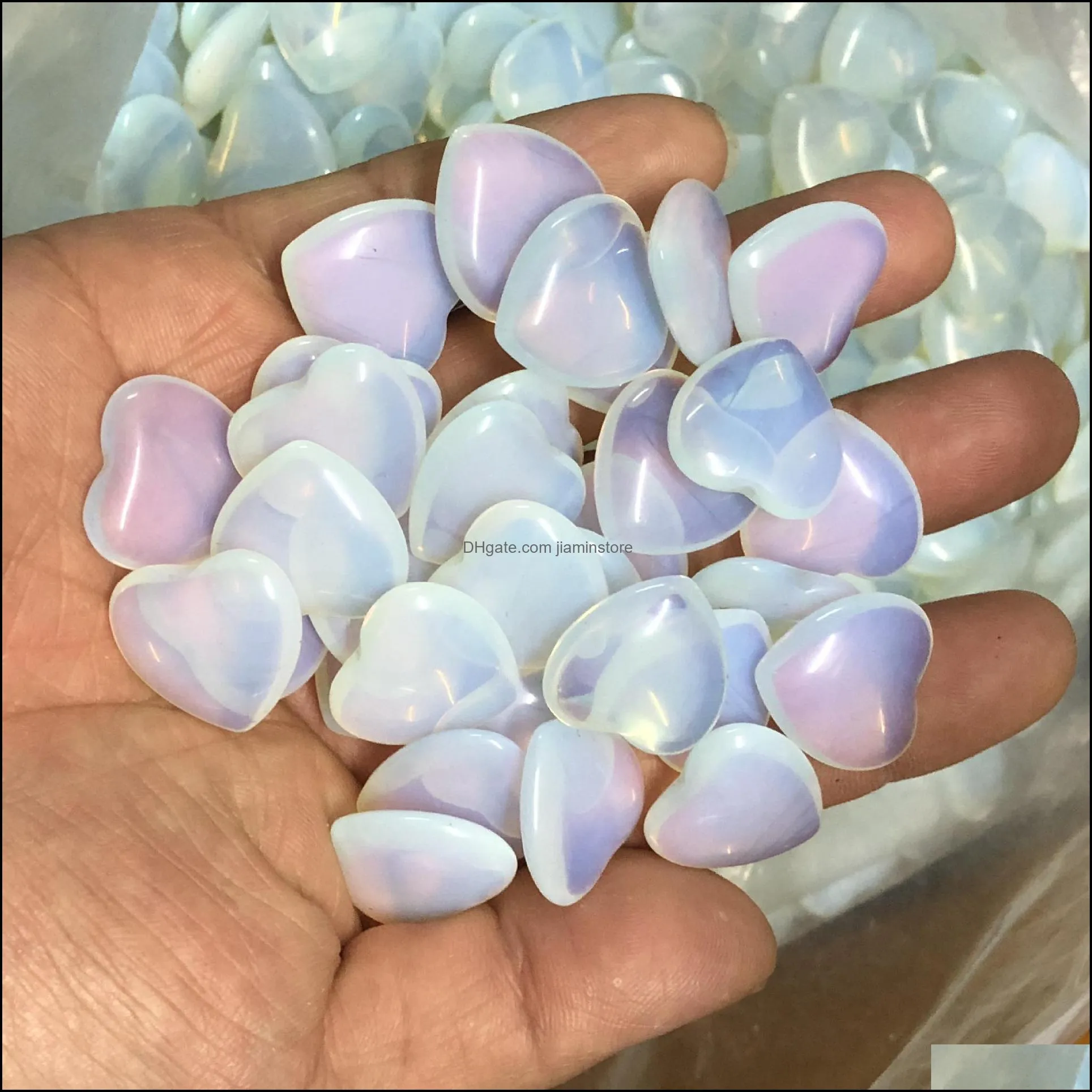 20mmx6mm heart statue carved decoration glass opal stone gift room ornament deco jiaminstore