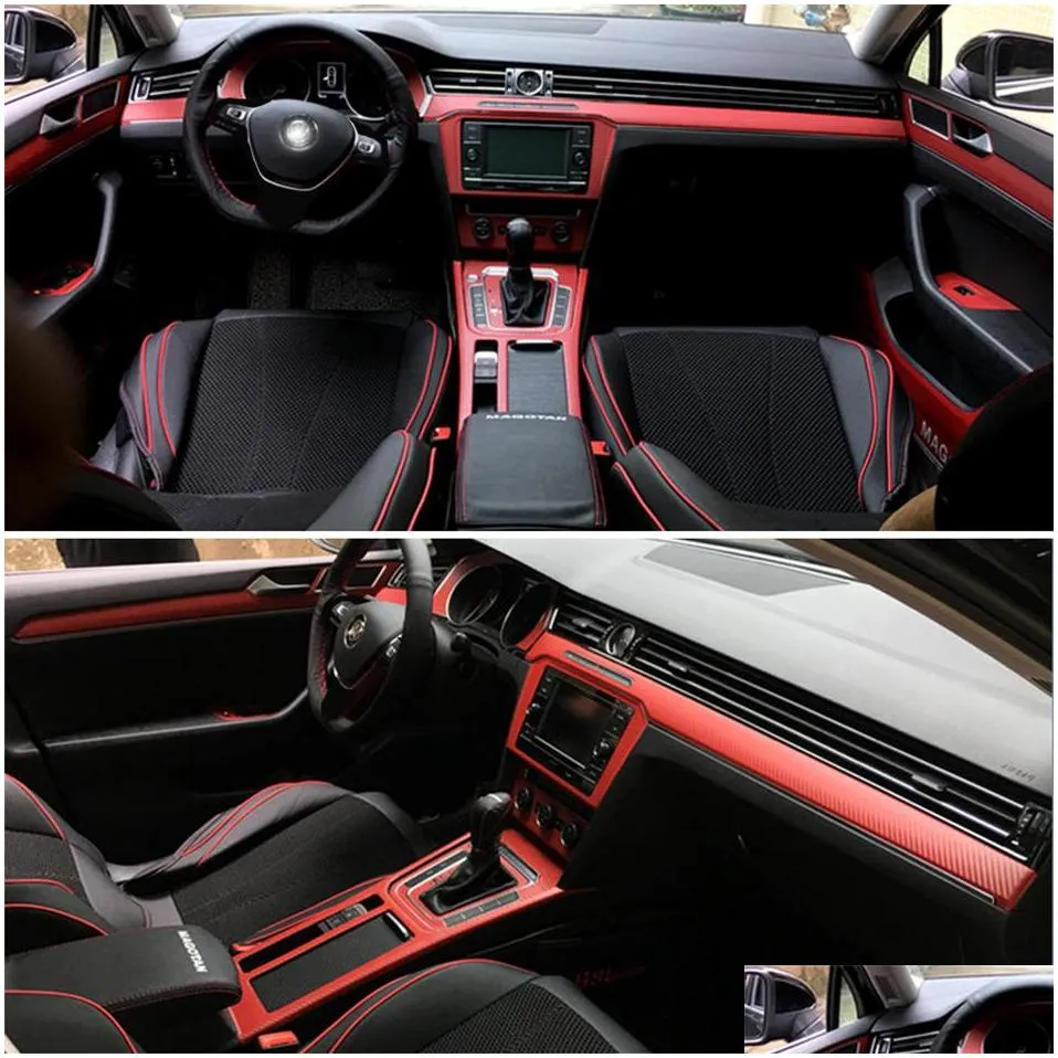 for  vw passat b8 20172019 interior central control panel door handle 3d/5d carbon fiber stickers decals car styling