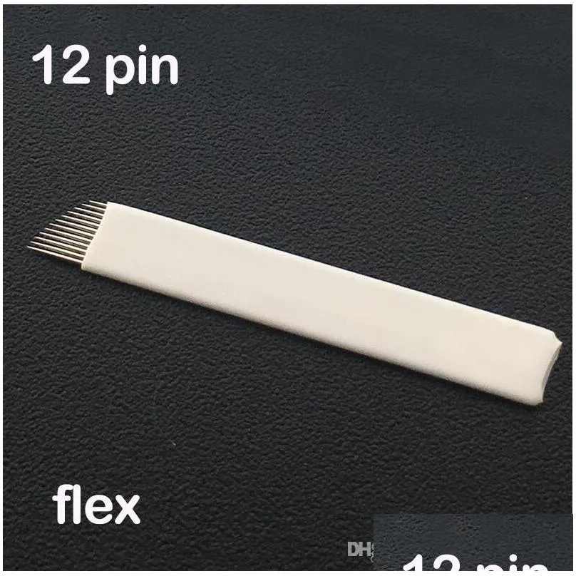 12 flex microblading needles permenent makeup pins 12 tattoo needle lamina agulhas tebori blade for manual eyebrow pen