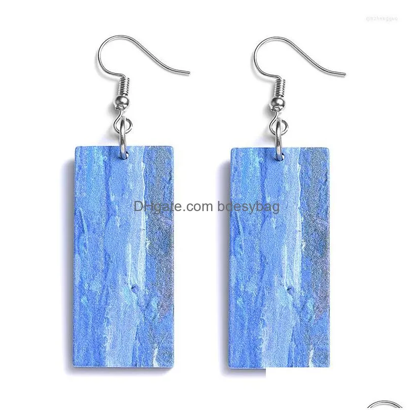 charms wholesale 10pcs fashion sunset acrylic pendants charm rectangular pendant for diy jewelry making earrings necklace accessories