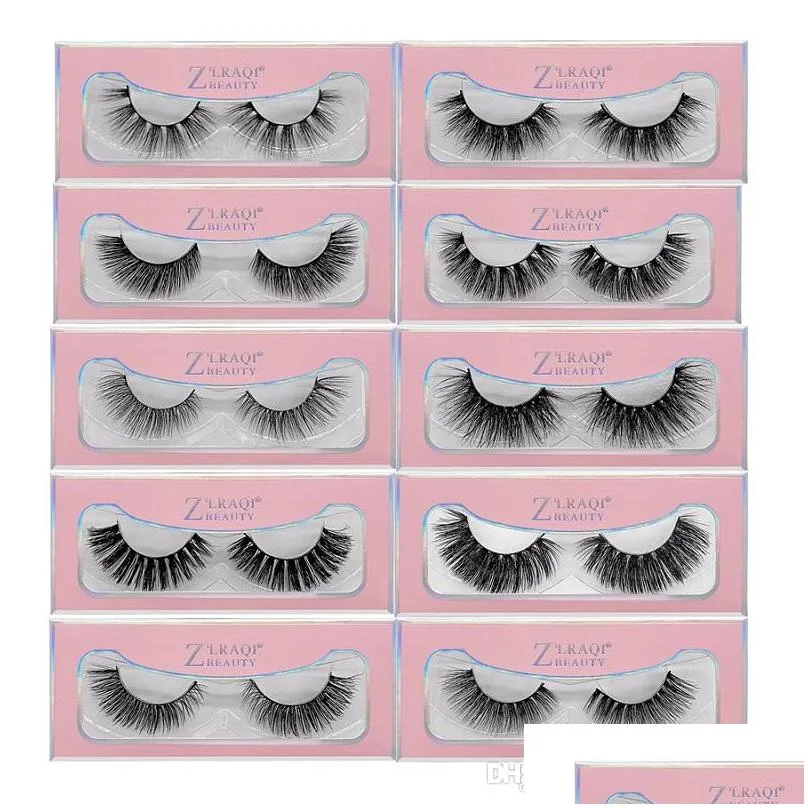 3d faux mink eyelashes hand made cilios long lasting volume lashes extension false eyelashes with pink paper box