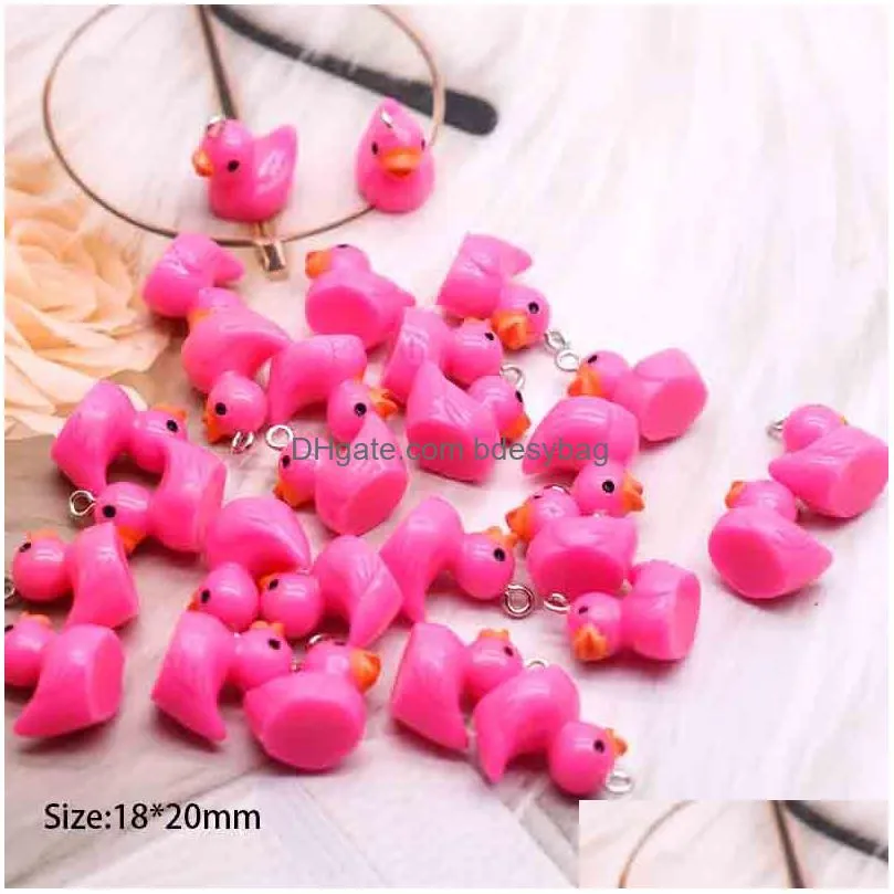 charms 10pcs 18 20mm simulate 3d rose duck for pendant diy earrings necklace jewelry accessories finding
