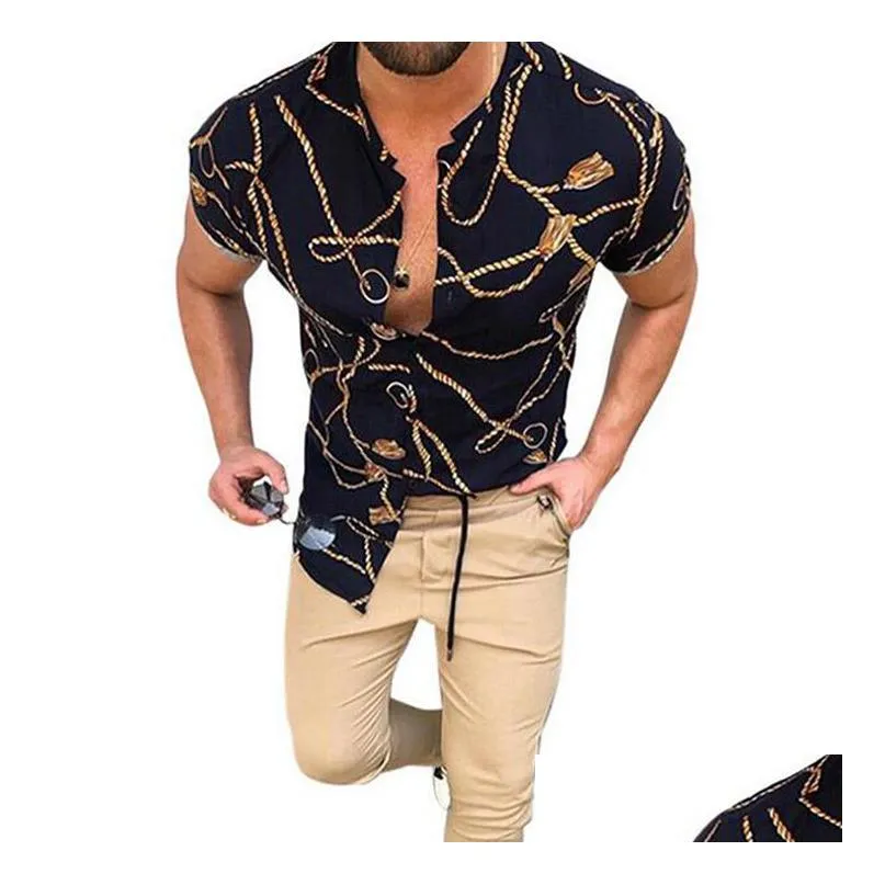plus sizes 3xl mens casual vintage shirts cardigan printed shorts sleeve slim summer hawaiian shirt skinny fit various pattern man clothes blouse