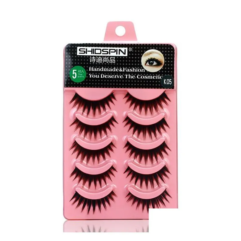 shidishangpin 5 pairs false eyelashes natural long eye lashes extension makeup professional faux eyelash full strip lashes fake lashes